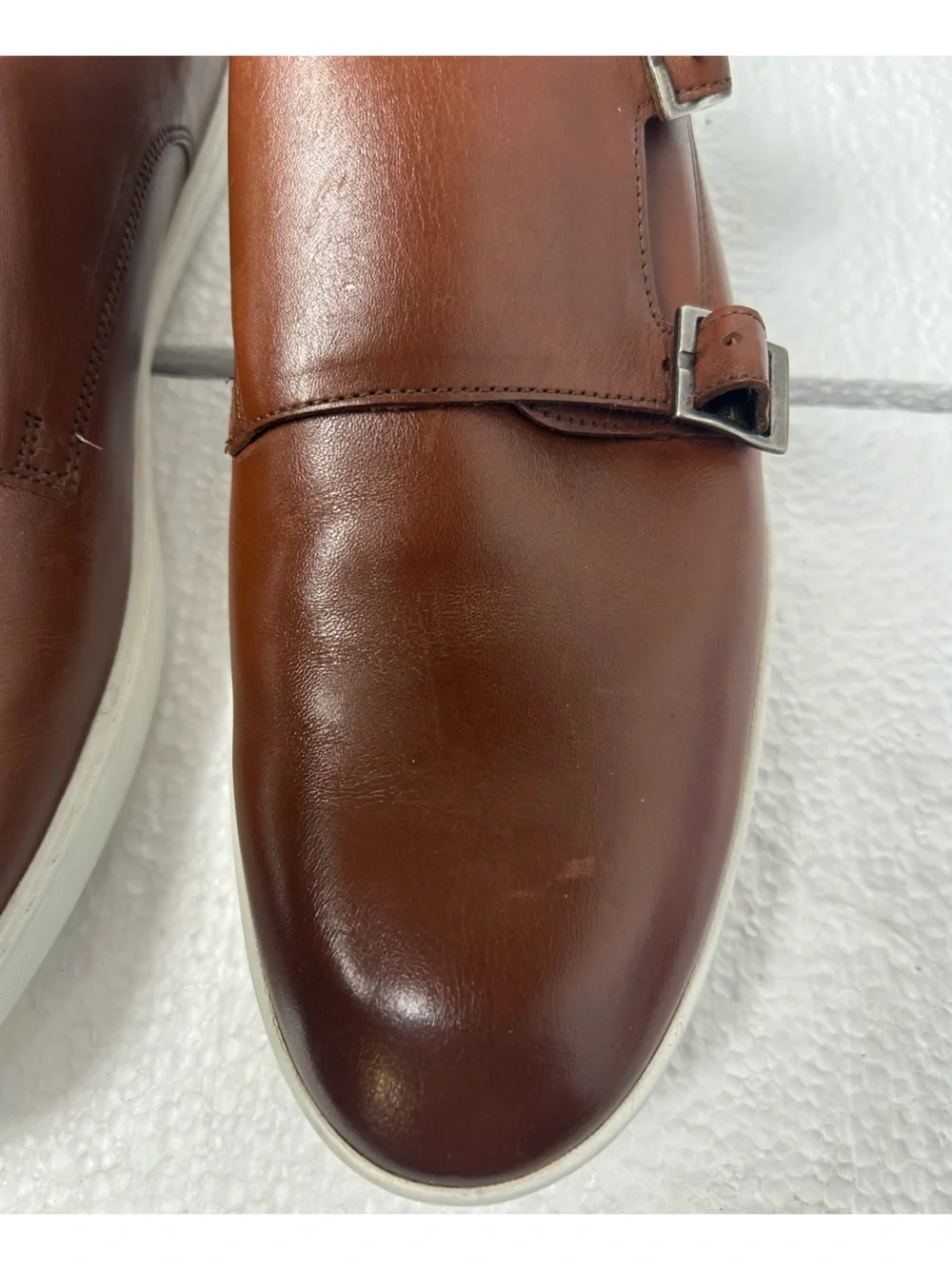 Men's Brown Double Monk Strap Leather Shoe 8.5 made in Brazil 🇧🇷